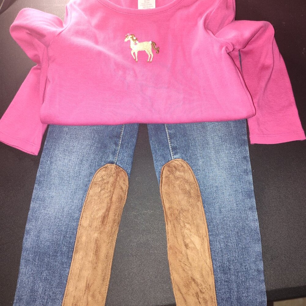 Pre-owned Gymboree Matching Girls 2-Piece Jean Pants Set,